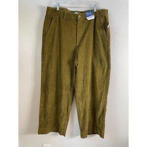 NEW Old Navy Womens 16 High Rise Wide Leg Corduroy Pants Olive Green